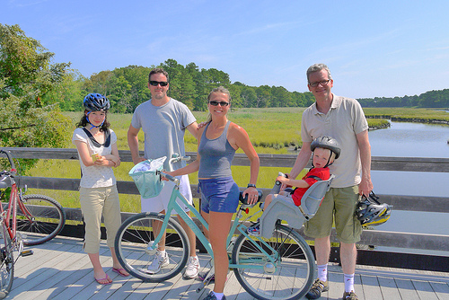 A family enjoying the current Junction and Breakwater Trails between Lewes and Rehoboth.