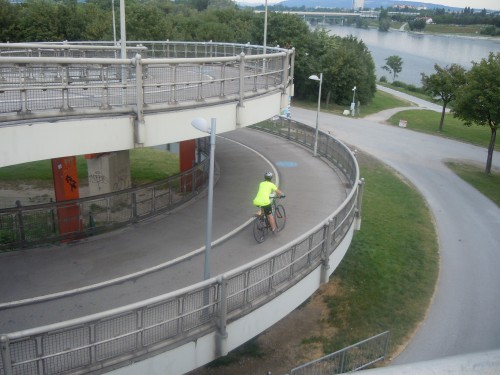 Ramp for Bicyclists and Pedestrians to Access a Bridge Across the Danube, in Vienna, Austria (July, 2013)