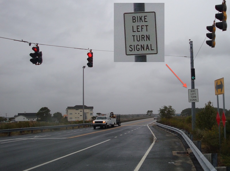 A traffic signal in Fenwick Island...just for bicycles!
