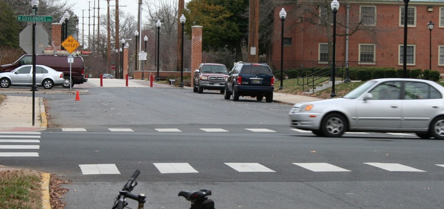 A section of the proposed Senator Bikeway as it would approach Wesley College in Dover.