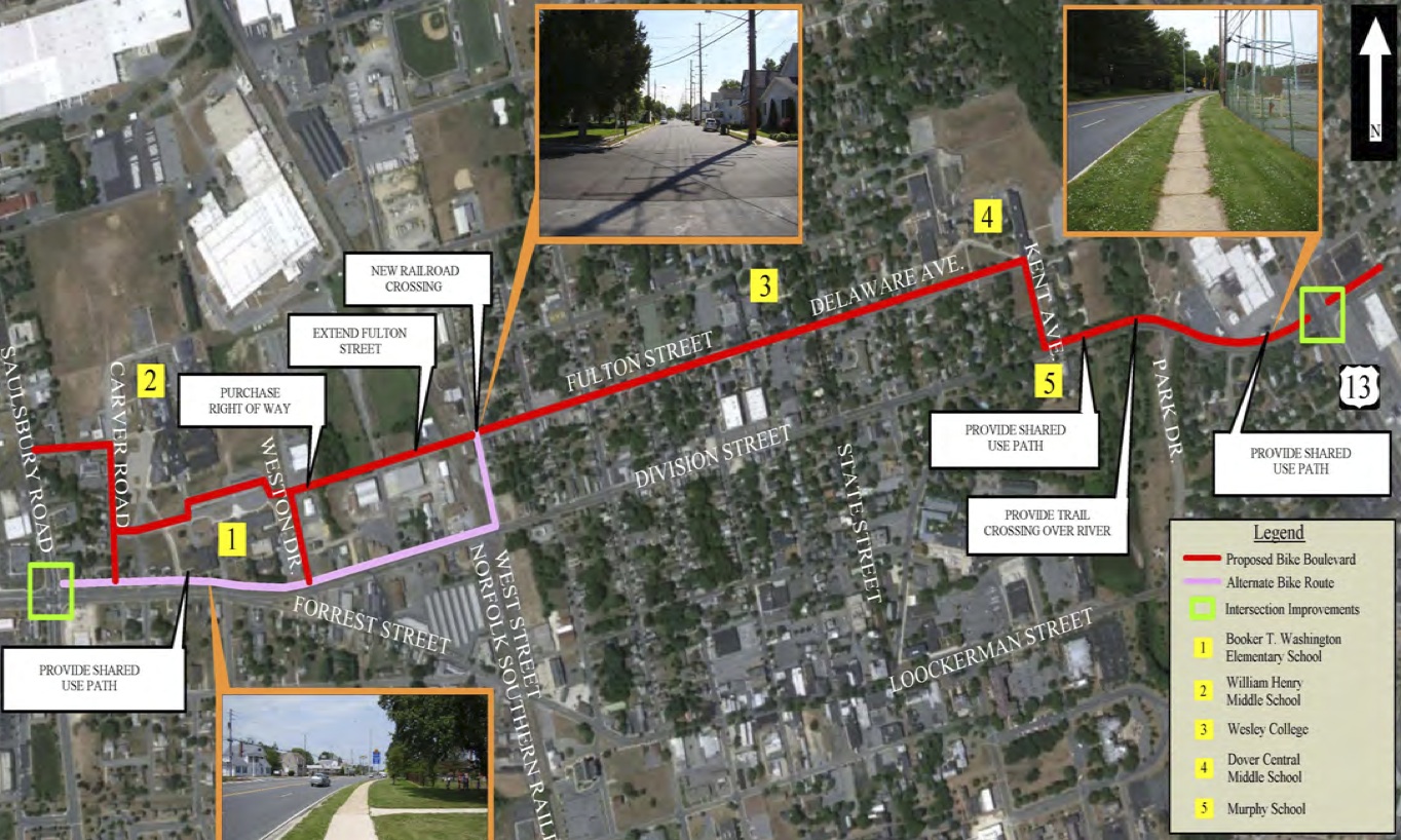 The proposed Senator Bikeway will be an east-west route through Dover.