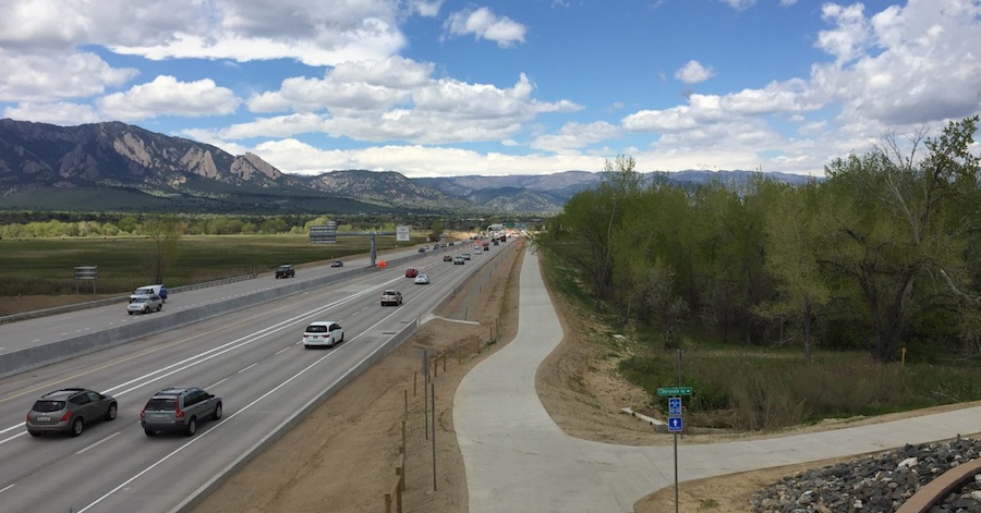 The "US 36 Bikeway" is a totally separate bicycle highway connecting Boulder and Denver in Colorado.
