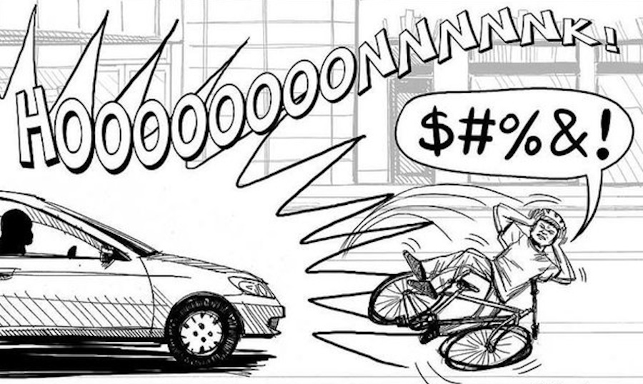 Cyclists can easily be startled and swerve into traffic by vehicle horns designed to be loud enough to be heard inside other vehicles. The Bicycle Friendly Delaware Act would prohibit honking at cyclists when passing.